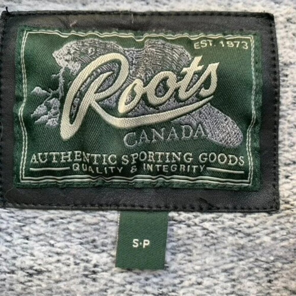 Y2K Roots Women’s Sweatshirt Leather Beaver logo Navy blue Pepper Size S 2000s - Picture 13 of 15